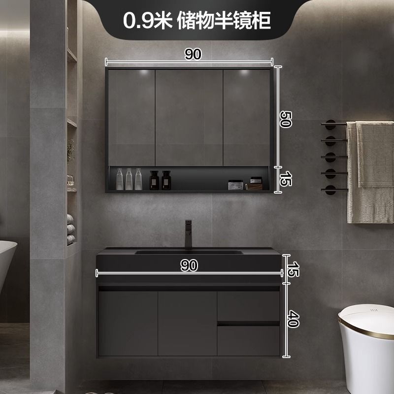 Gabinete de baño combinación cuenca nano integrado luz inteligente lavabo de lujo lavabo mesa de lavado lavabo mueble de baño