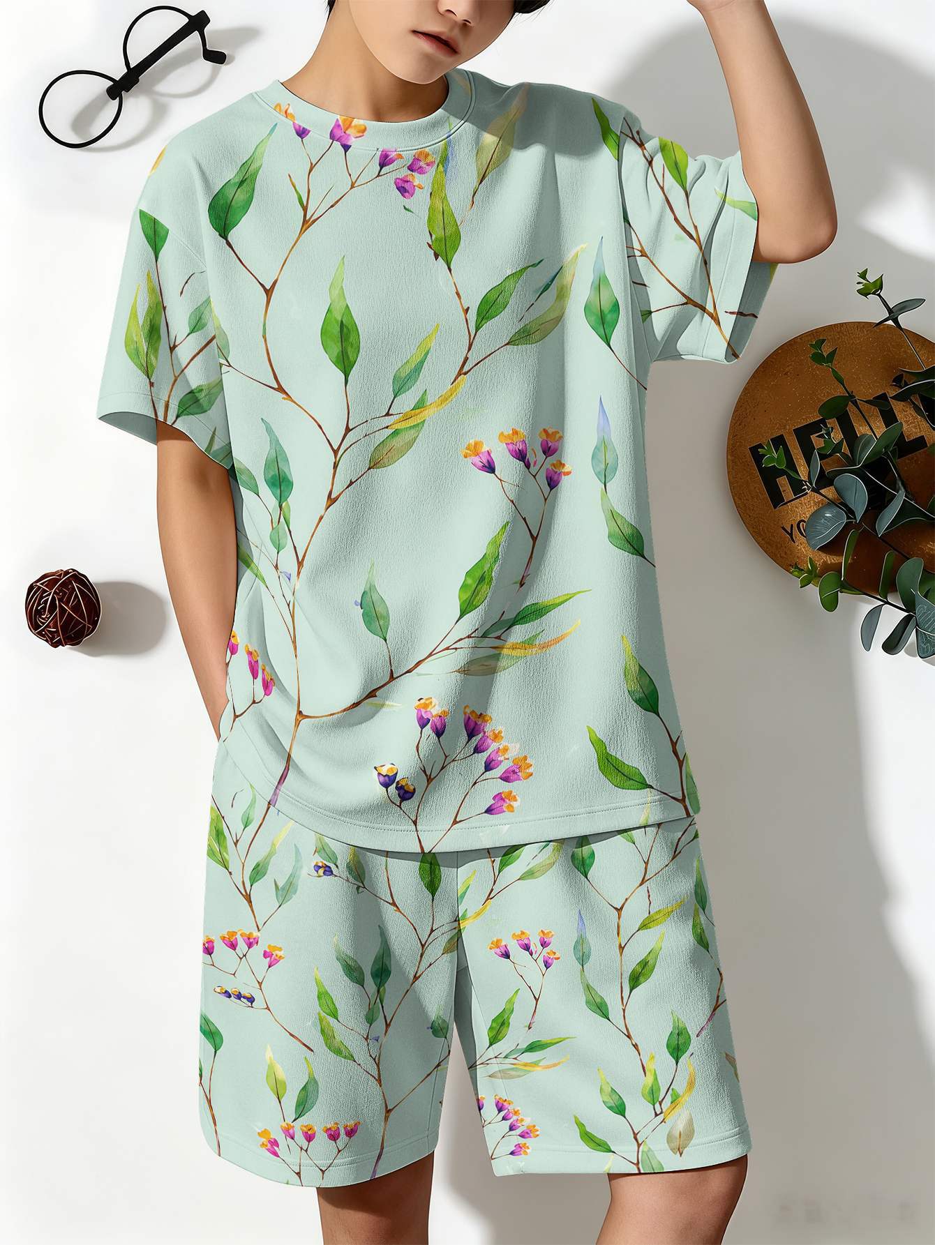 Jungen Anzug Mit Polka-dot- Und Blumenmuster In 3d-optik Set_voghion.com