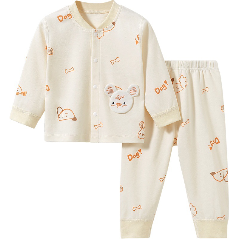 Bebé ropa de otoño pantalones largos primavera y otoño verano cardigan de algodón para niños pijamas divididos niños y niñas ropa de bebé ropa interior traje