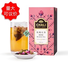 CHALI茶里玫瑰红茶3g*18茶包盒装 重瓣红玫瑰红茶组合三角袋泡茶
