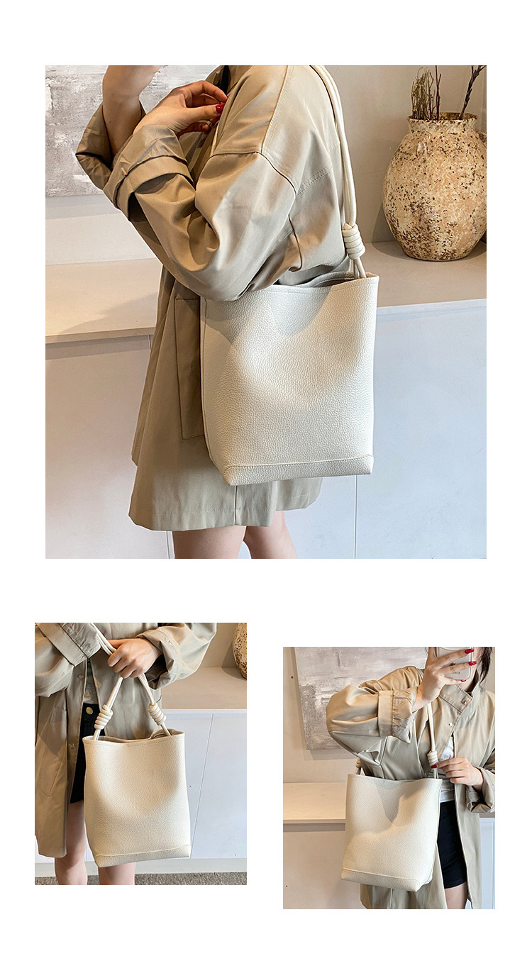 Einfache trendige große Kapazität Eimer 2024 neue Pendler Mutter und Kind modische Textur Frauen einzelne Schulter_voghion.com