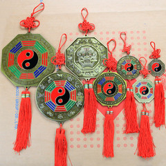 Octagonal Colorful Bagua Mirror Ornament Twelve Zodiac Doorway Hangings Home Decor Colorful Alloy Bagua Mirror Ornament