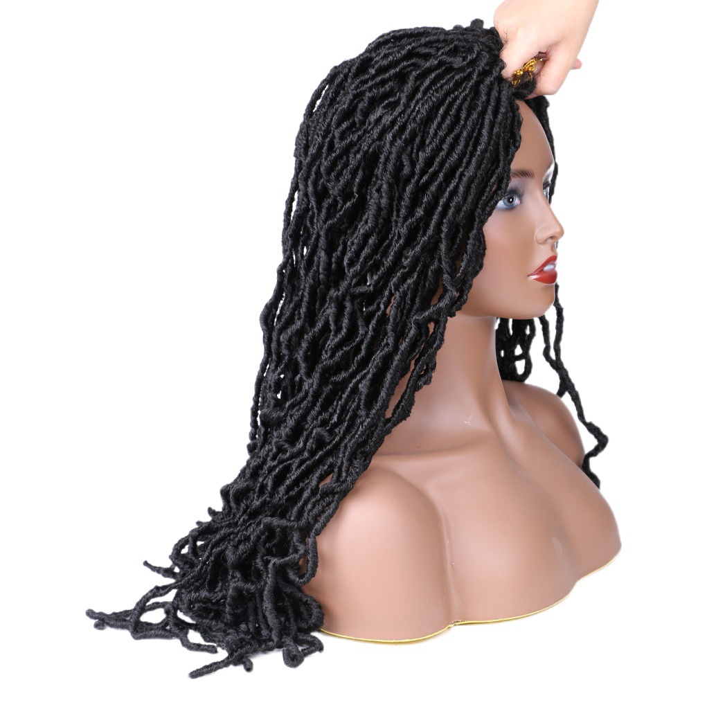 36 pulgadas Nu Locs Crochet Trenzas de Pelo lombriz de tierra curvada Crochet Pelo sucio trenza Peluca de fibra química