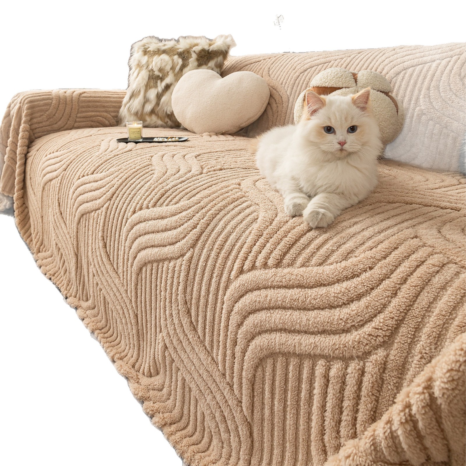 2025 nuevo estilo de alta sensación espesa toalla de sofá de algodón cojín de sofá antideslizante invierno crema de viento sofá cubierta