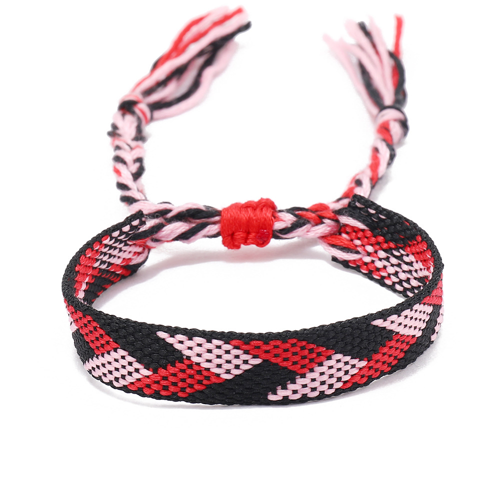 Bohemian Rhombus Nylon Cotton Handmade Tassel Women's Bracelets display picture 1