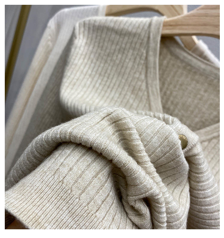 Maglione lavorato a maglia di base per abbigliamento femminile, maglione da donna, autunno, nuovo stile, scollo a V, maniche lunghe, maglione interno alla moda e temperamento_voghion.com