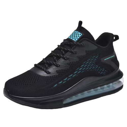 2024 Spring New Men's Shoes Flying Mesh Breathable Sports Shoes Casual Shoes Air Cushion Shock Absorbing Heightening Running Shoes