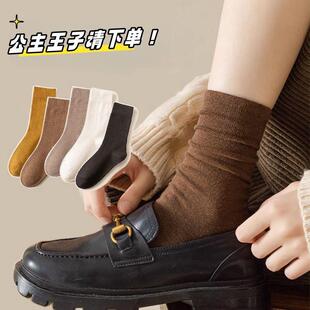 Black socks with small leather shoes long tube with autumn and winter spring and autumn tube summer stacking socks women's fashionable loafers