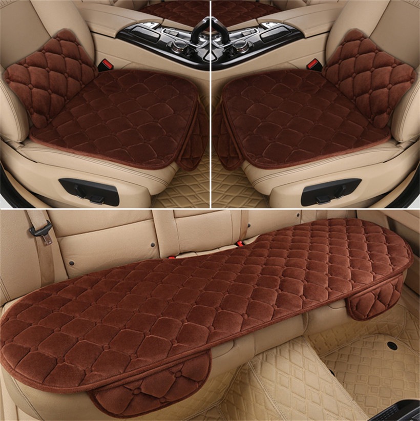 Car Seat Cushion Winter Crystal Short Plush Half Pack Thickened Non-Slip