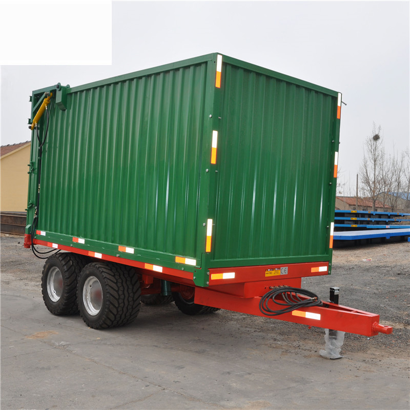 10吨高厢板农用自卸拖车 拖拉机牵引拖车 宽体轮胎 平板工具车