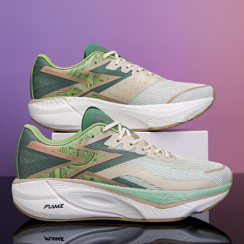 Cross-border large size running shoes training sports shoes flying burning carbon plate marathon full carbon plate men and women speed test shoes