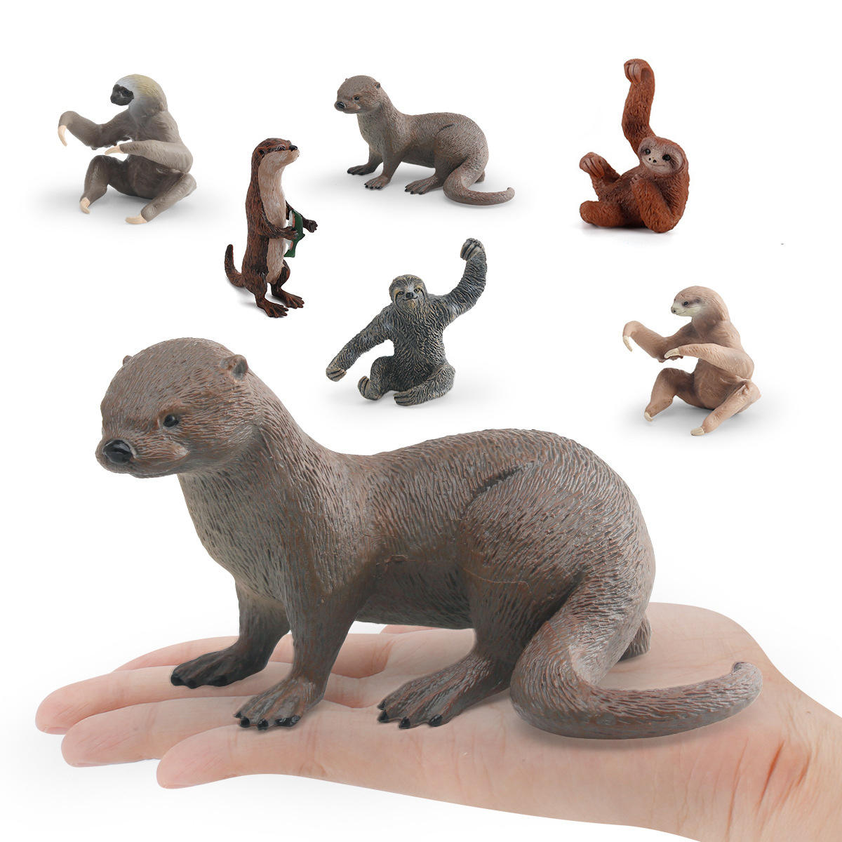 Exportación transfronteriza simulación de animales salvajes modelo cognitivo infantil perezoso nutria escritorio estático decoración juguete