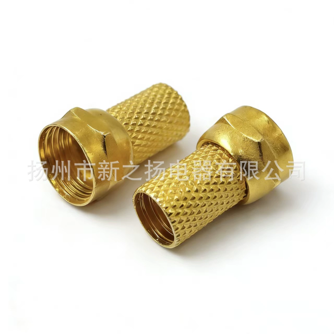 Прямая поставка с фабрики, разъем для кабельного телевидения, 75-5 дюймов, позолоченный резьбовой самозатягивающийся F-головка, позолоченный F-головка из цинкового сплава