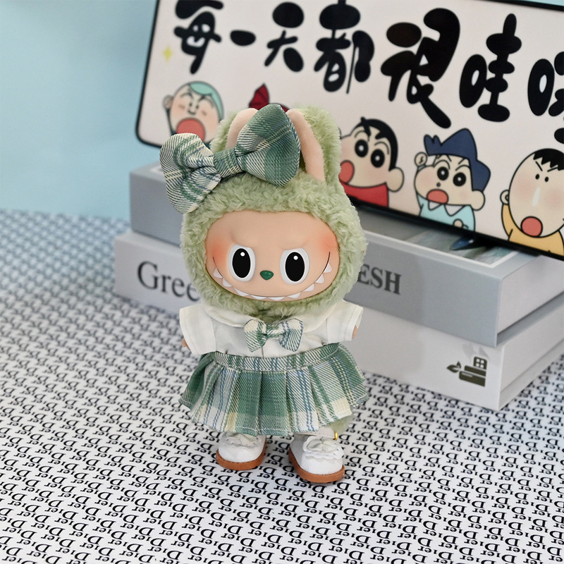 洋服のみ】ペンダント LABUBU 洋服 春スイートサスペンダースカート 17CM ラブブ着替えサスペンダースカート おしゃれ|undefined