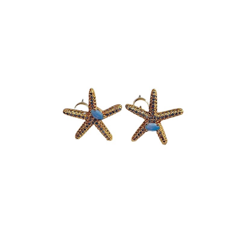 Fashionable fresh cute marine acrylic stone inlay with zircon