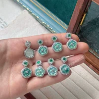 Маленький сладкий картофель взрыв s925 серебряная инкрустированная холодная голубая вода изумруд А груз