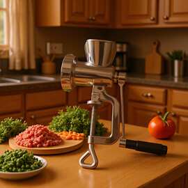 5号 食品级不锈钢手动绞肉机 家用绞肉机 灌肠机 方口鸭肉香肠