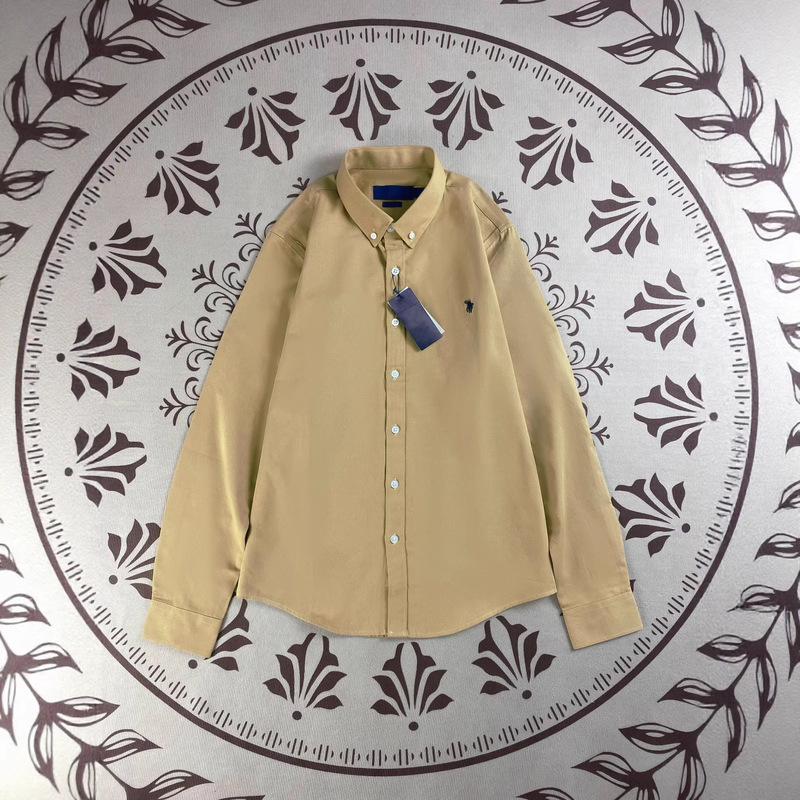 Cross-Border Rl Pony Logo Classic Embroidered Long-Sleeve Shirt Men's War Horse Polo Pure Cotton American Style Couple Shirt