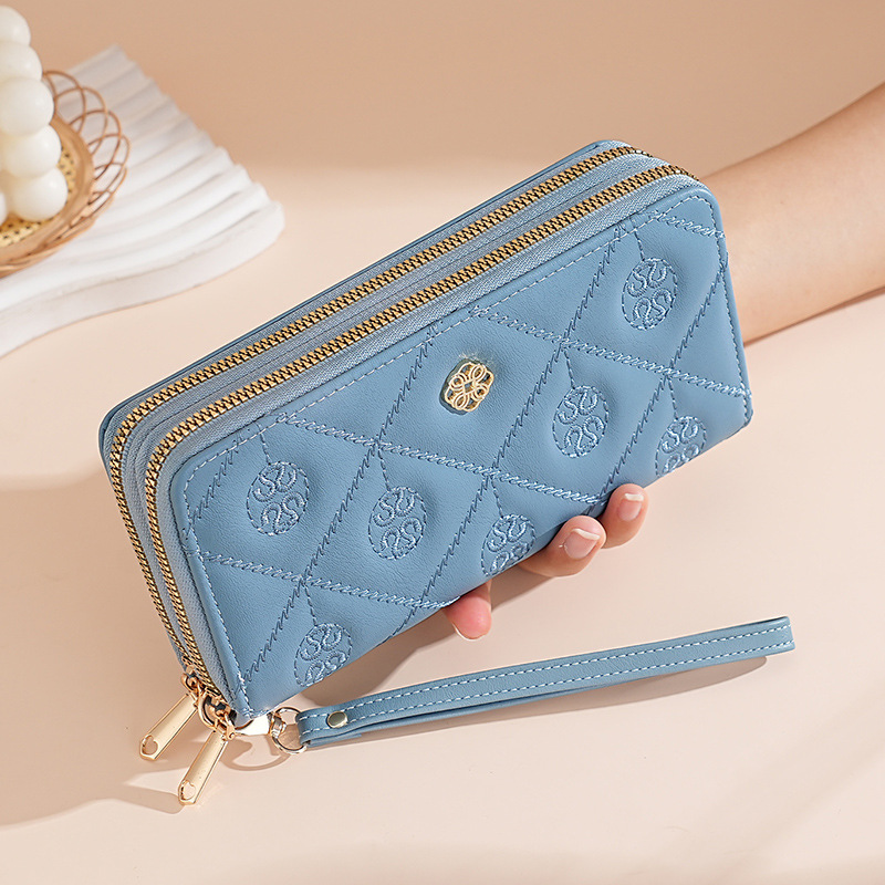 Wallet Women's High-End Card Holder New Large-Capacity Clutch Bag Double Zipper Wallet Wallet Women's Bag Wholesale