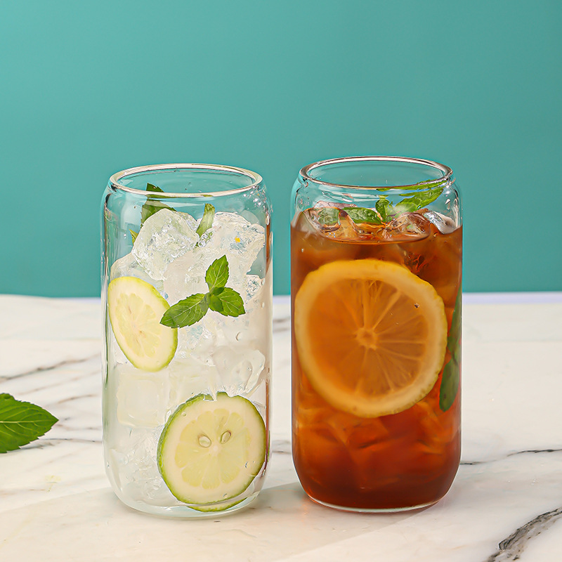 Taza de agua de vidrio de borosilicato al por mayor de fábrica Taza de paja de café resistente a altas temperaturas Taza de bebida de té con leche Soporte de personalización profunda