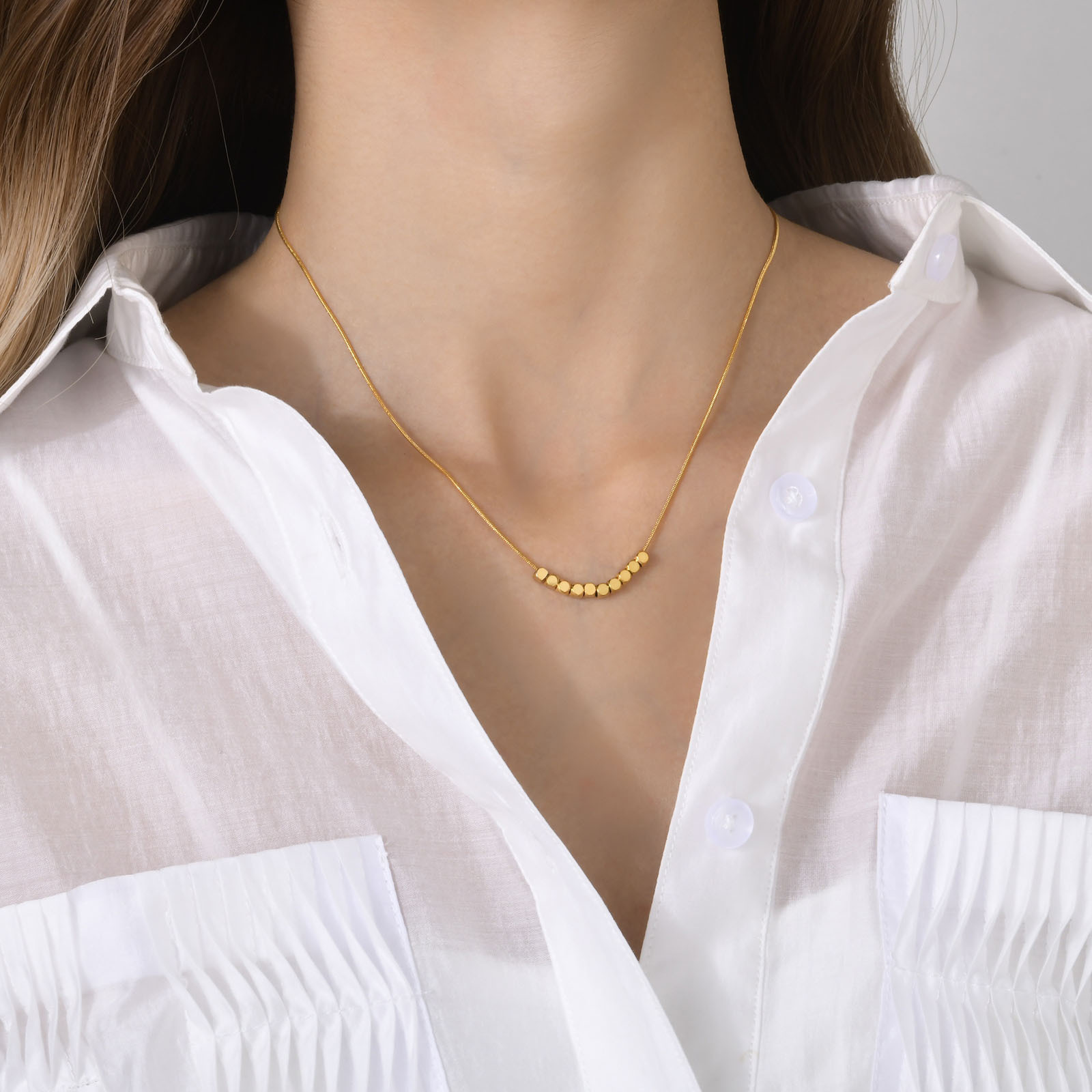 Fashion Solid Color Titanium Steel Plating Necklace 1 Piece