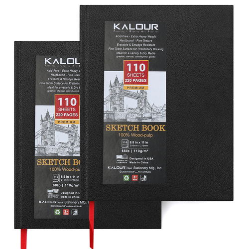 KALOUR Sketchbook 2 8.5*11inch 110 pieces of writing paper hard-sided colored lead hand-painted Women's Day gift