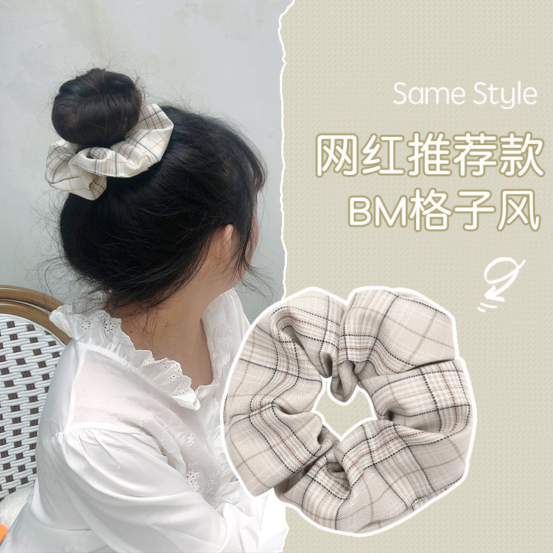 INS cerdo blanco intestino grueso anillo de pelo Super Niña de hadas Corea del Sur Internet celebridad mismo estilo BM intestino grueso anillo de pelo simple cuerda de pelo accesorios para el cabello