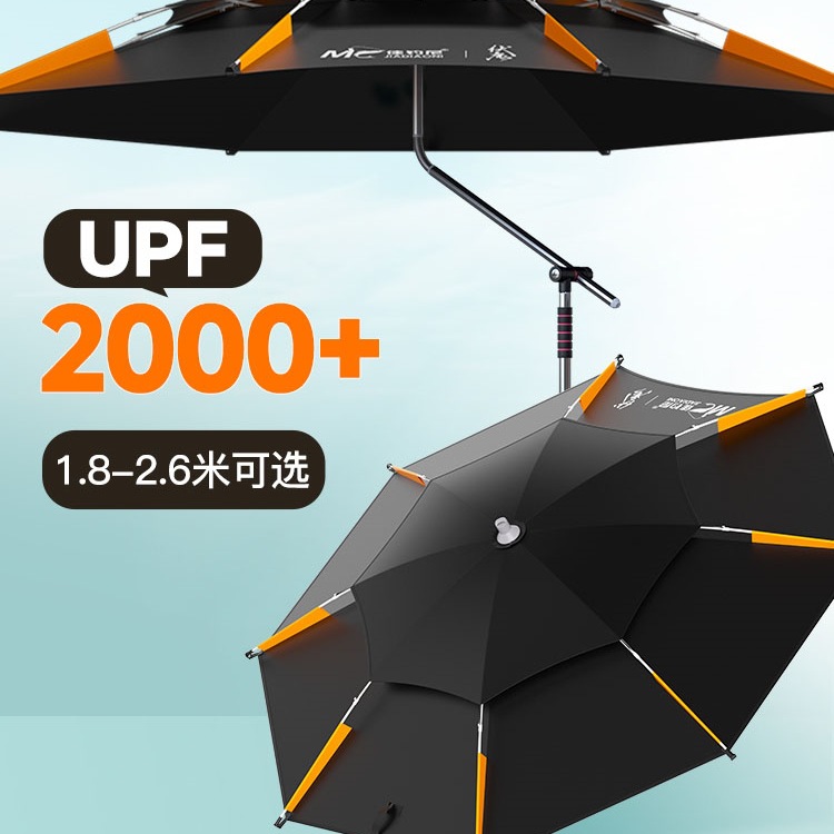 尼拐杖钓鱼伞2025新款露营雨伞户外遮阳太阳伞新型大钓伞用品户外