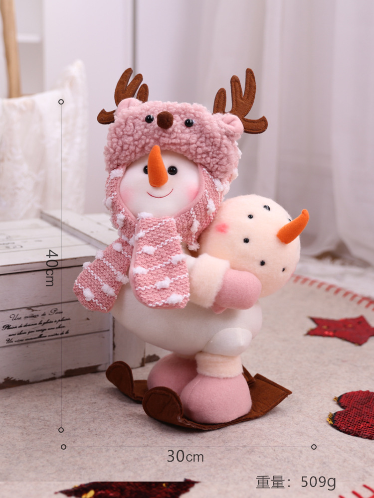 El conjunto de muñecas sin rostro de Navidad transfronteriza decora la Navidad rosa muñeco de nieve enano Papá Noel creativo Adornos navideños