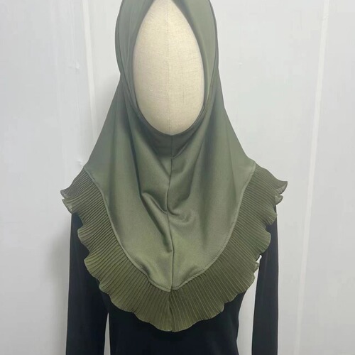 Crystal hemp Malay women's patchwork single-layer ruffled hooded hat scarf wholesale W040