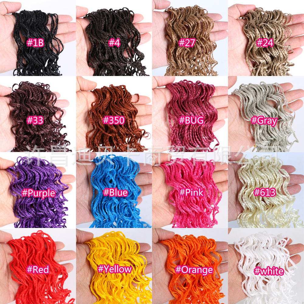 Europa y los Estados Unidos transfronterizos delgados trenzas de tres hebras zizi recto zizi rollo trenzas crochet caja trenzas ganchillo peluca