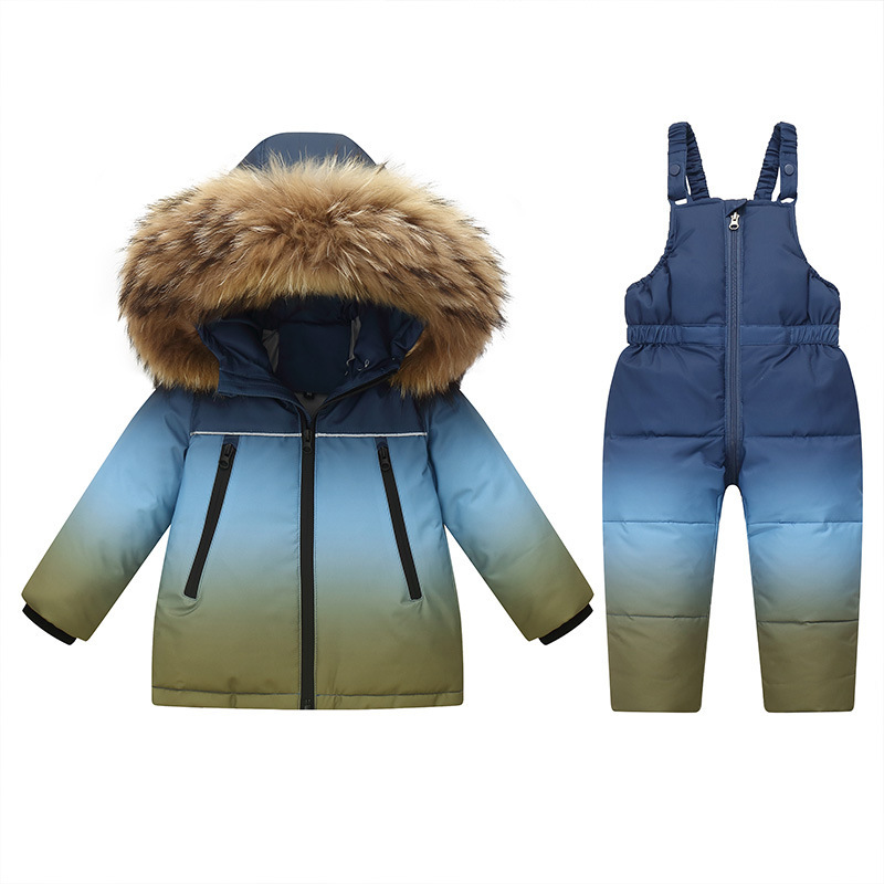 Factory Direct Sales Gradient Color Jacket Children's down Jacket Ski Jacket New Windproof and Waterproof Jacket for Men and Women Winter