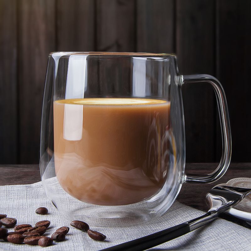 Double-Walled Glass Mug, Heat-Resistant Glass Coffee Cup with Handle, Stylish Multi-Style Cup, High Borosilicate Glass Cup Double-Walled Glass Mug, Heat-Resistant Glass Coffee Cup with Handle, Stylish Multi-Style Cup, High Borosilicate Glass Cup