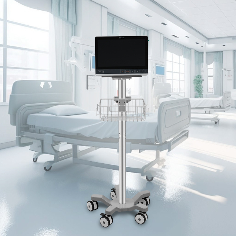 通用款监护仪台车 通用型铝合金监护仪推车 静音移动支架医用推车