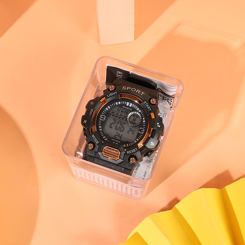Reloj Electrónico Transparente Independiente 602 en Caja para Estudiantes Masculinos, Reloj Deportivo Luminoso Multifuncional, Reloj para Fiestas Estudiantiles al por Mayor