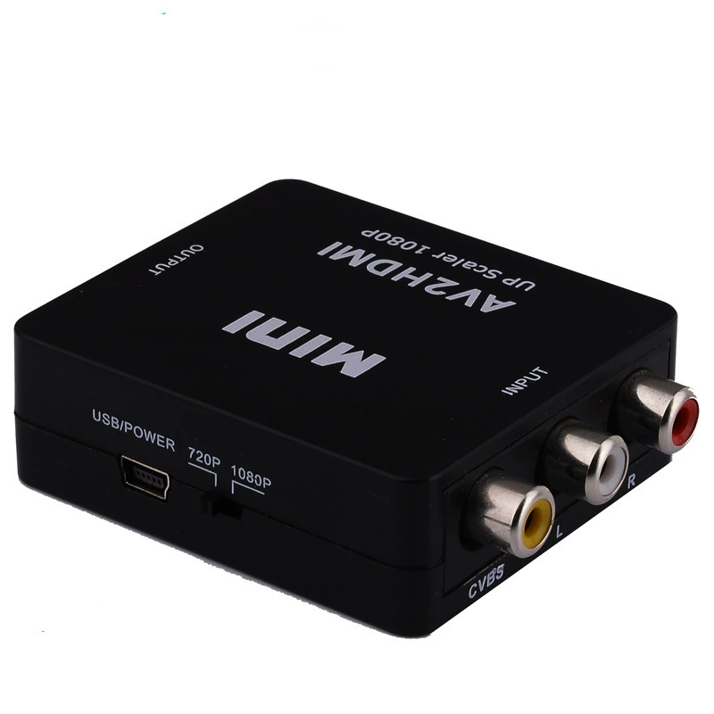 Конвертер HDMI в AV, маленький белый корпус HDMI2AV HDMI к RCA, телевизор-сет-топ бокс, преобразование аудио и видеосигнала