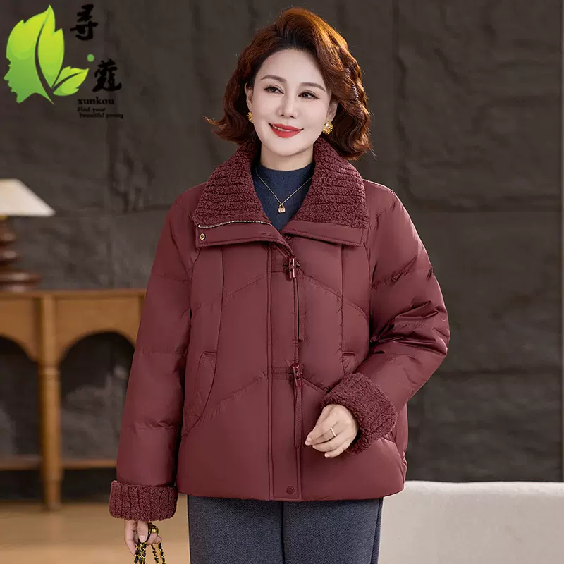 新款女装棉衣女中年人40岁短款妈妈装外套女50岁冬季保暖棉服衣服