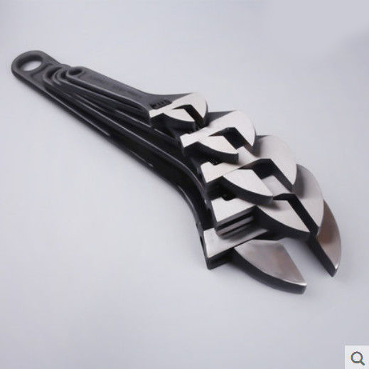 Llave Inglesa Ajustable Galvanizada Original, Multifuncional, Negra, Manual, de Liberación Rápida, de 8-12 Pulgadas, Llave Inglesa de Boca Abierta, Llave Inglesa Ajustable Grande