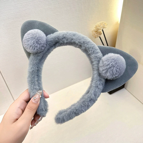 Серый (кошачьи уши с двумя шариками)