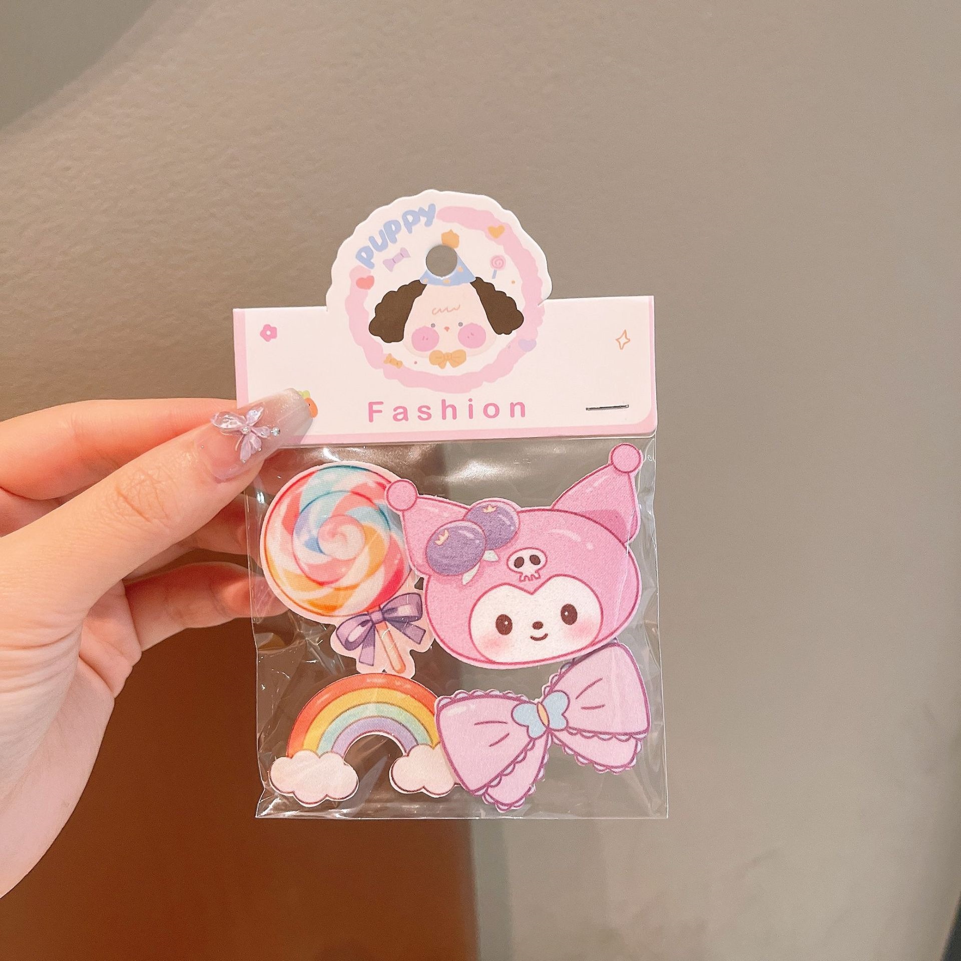Pegatinas mágicas de dibujos animados para niños pegatinas velcro bebé fruta adorable animal pieza de cabello magical post pegatinas de cabello para mujeres