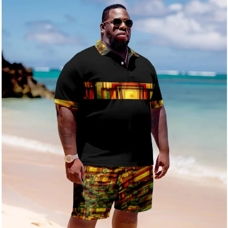 (), поло, футболка с коротким рукавом, Европейский стиль, большой размер