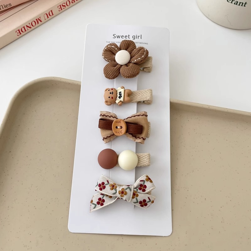 Las horquillas de color café para bebés no dañan el sudor, las pinzas para el cabello, los niños, los lindos clips, los sombreros, las mujeres 2025, las nuevas horquillas al por mayor