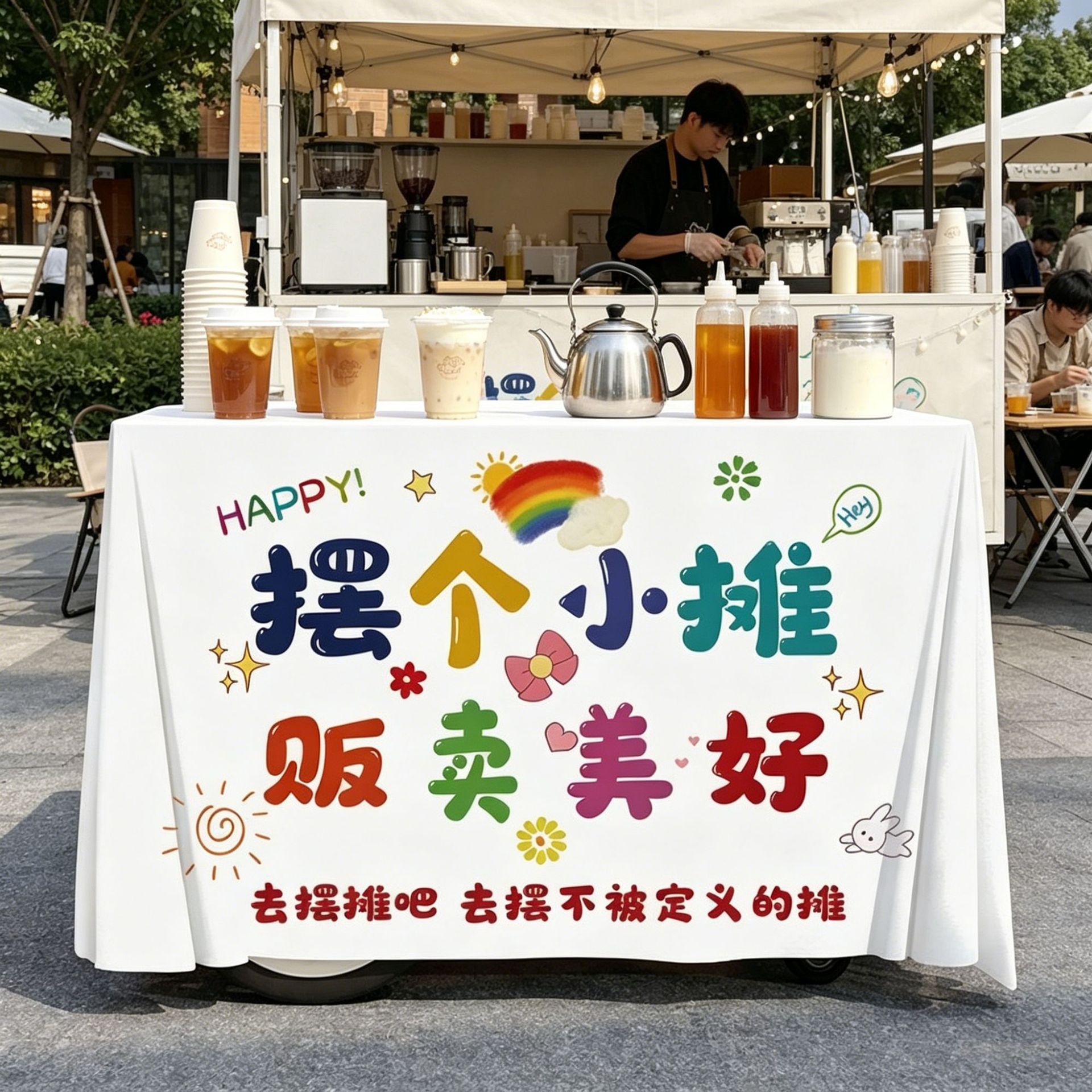 摆摊大麦摆个小摊