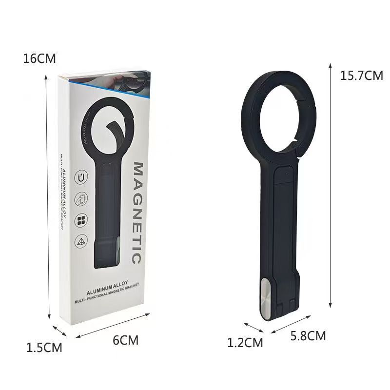 跨境新款手机磁吸支架登山扣多功能便携户外拍摄直播三脚手机支架