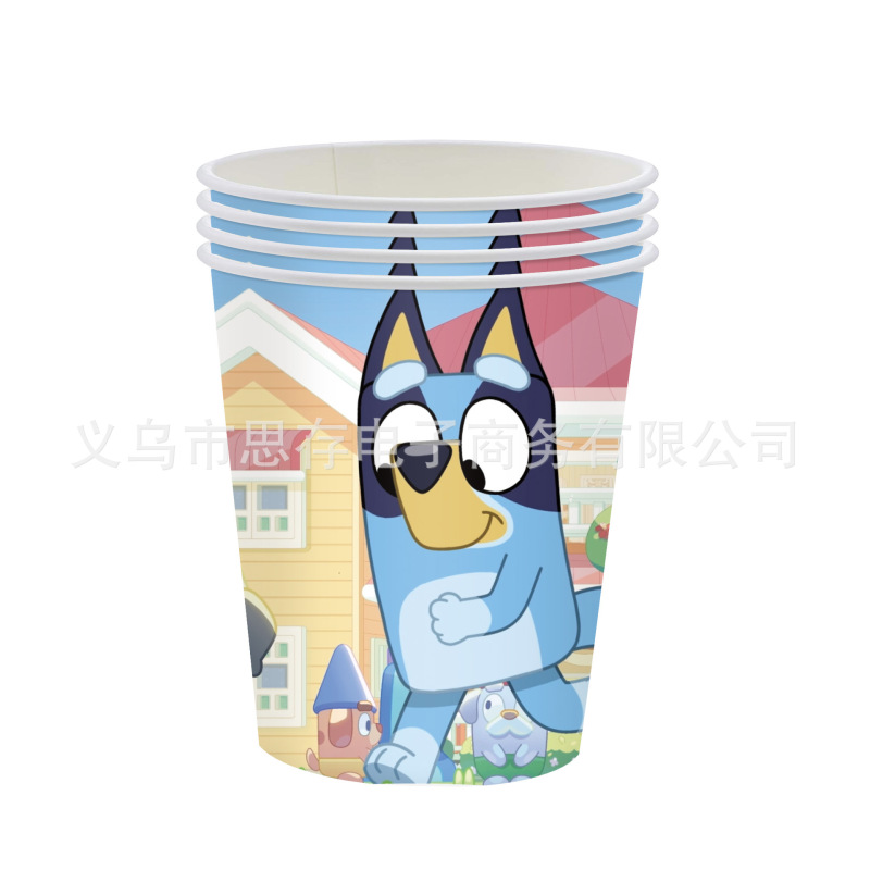 在庫ありブルーイ漫画テーマパーティー食器使い捨て紙皿紙コップペーパータオルテーブルクロスホリデーパーティー用品|undefined