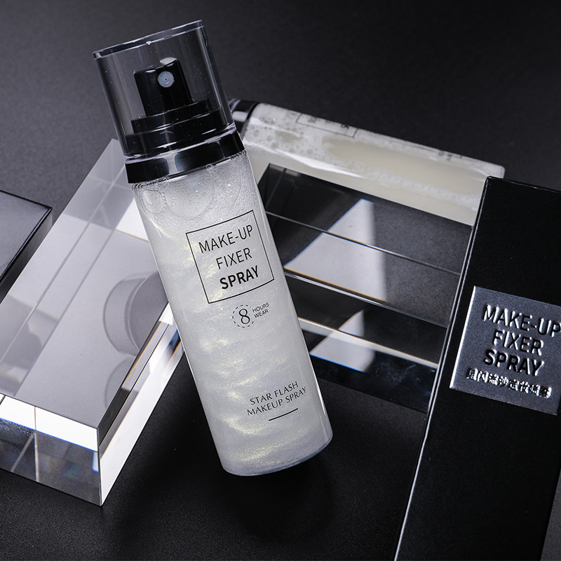 Han Lun Meiyu Star Flashing Liquid Sand Setting Spray Waterproof, Sweatproof, Long-Lasting, Non-Fading, Moisturizing and Hydrating Spray Cosmetics