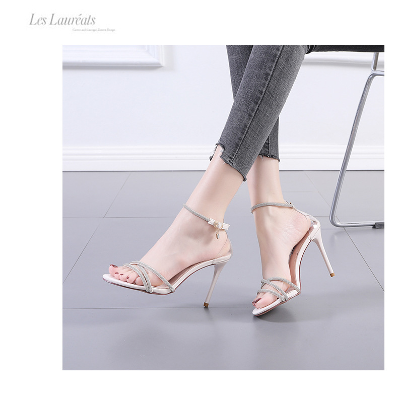 Fashion Stiletto High-heeled Rhinestone Open Toe Sandals display picture 17