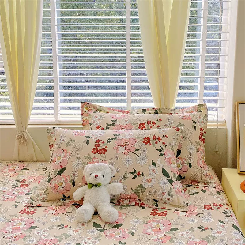 2024新款全棉喷气印花小清新系列单品枕套 48*74cm枕套一对家用款