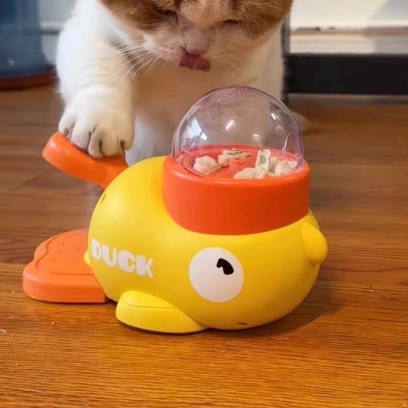 Игрушка для кошек, саморазвлечение, облегчение скуки, дразнящая палочка, закуска для домашних животных, лиофилизированная маленькая желтая утка, пусковая установка для котенка, игрушка для выдачи лакомств для собак.