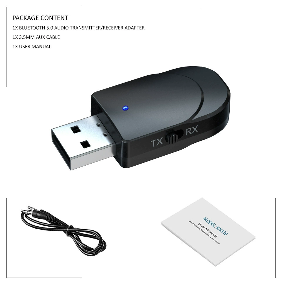 Переходной 5.0 Bluetooth адаптер аудио передатчик двойного назначения компьютер ТВ USB адаптер